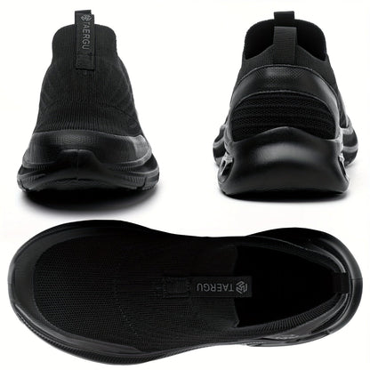 Steel Toe Work Shoes for Men Slip-On Lightweight Safety Sneakers Puncture-Resistant Non-Slip Loafers Black Grey Blue Sizes US 5.5-14