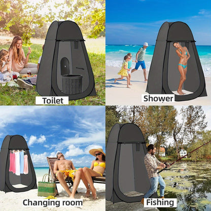 Portable Camping Toilet & Privacy Tent – Pop Up Potty Tent for Adults with 12 Toilet Bags, Ground Stakes, Windproof Ropes & Moisture Mat, Foldable Outdoor Toilet for Camping Travel Hiking