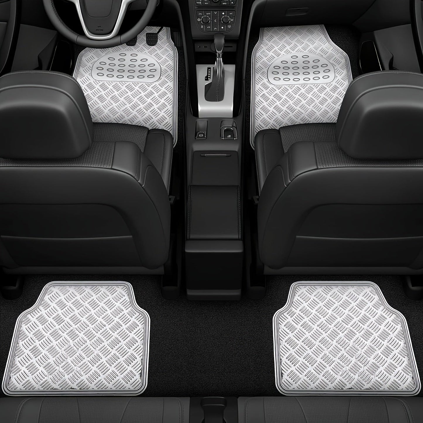 4-Piece Car Floor Mats Set Waterproof All-Weather Heavy Duty - Non-Slip Dustproof Easy Clean Universal Fit for SUV Truck Sedan, Full Coverage Interior Protection Mats in Multiple Colors