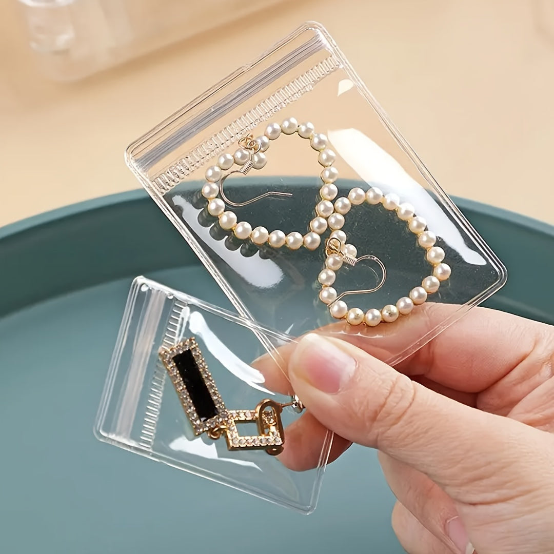 Clear Resealable Jewelry Bags 100pcs Antioxidant Zipper Pouches 2.75x3.93 Inch Self-Sealing Storage Bags for Jewelry Organization Durable Reusable Protective