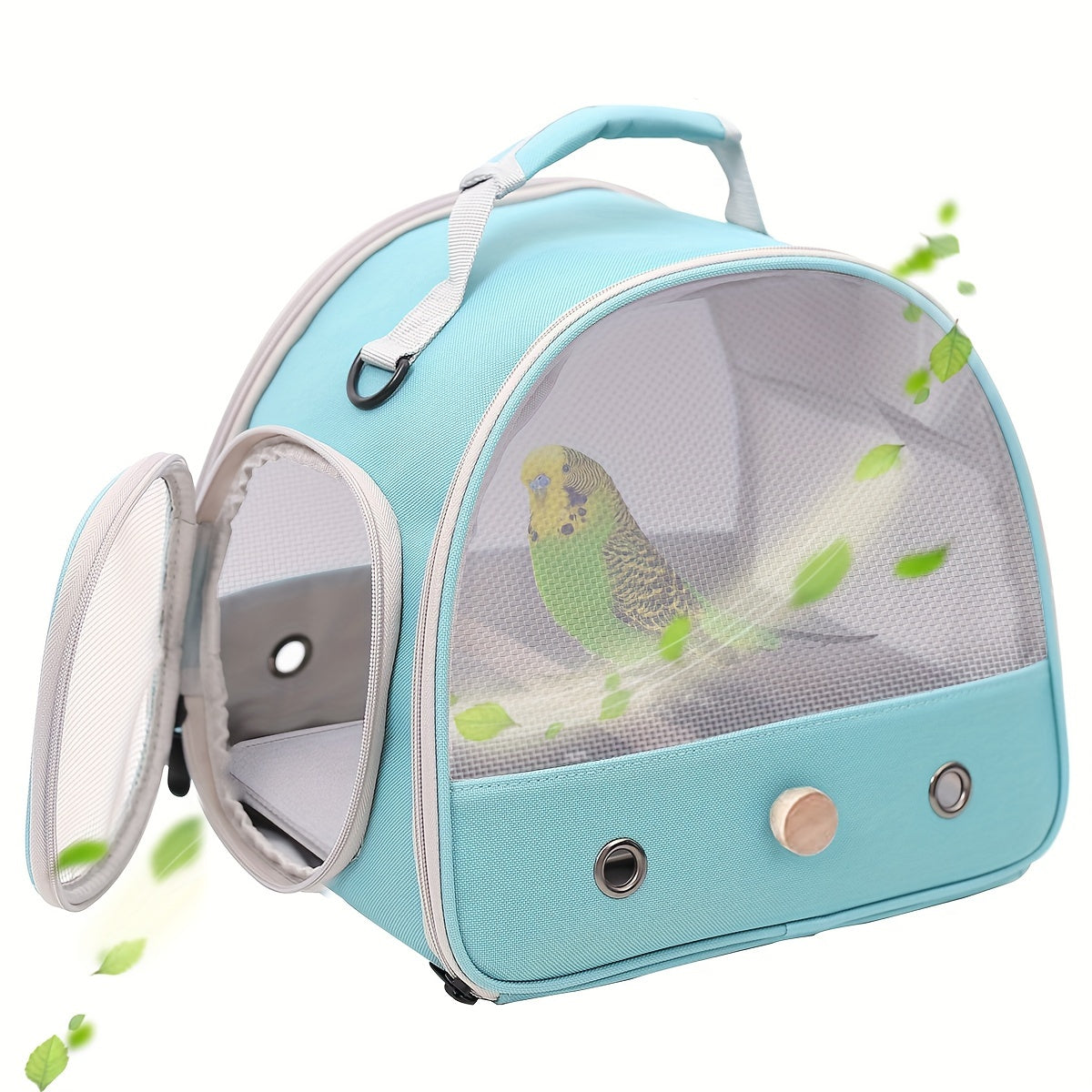 Foldable Bird Travel Cage Carrier for Parakeets Budgies Cockatiels Conures & Parrots – Compact Transport Case with Perch & Soft Mat Airline Approved for Vet Trips & Outdoor Adventures