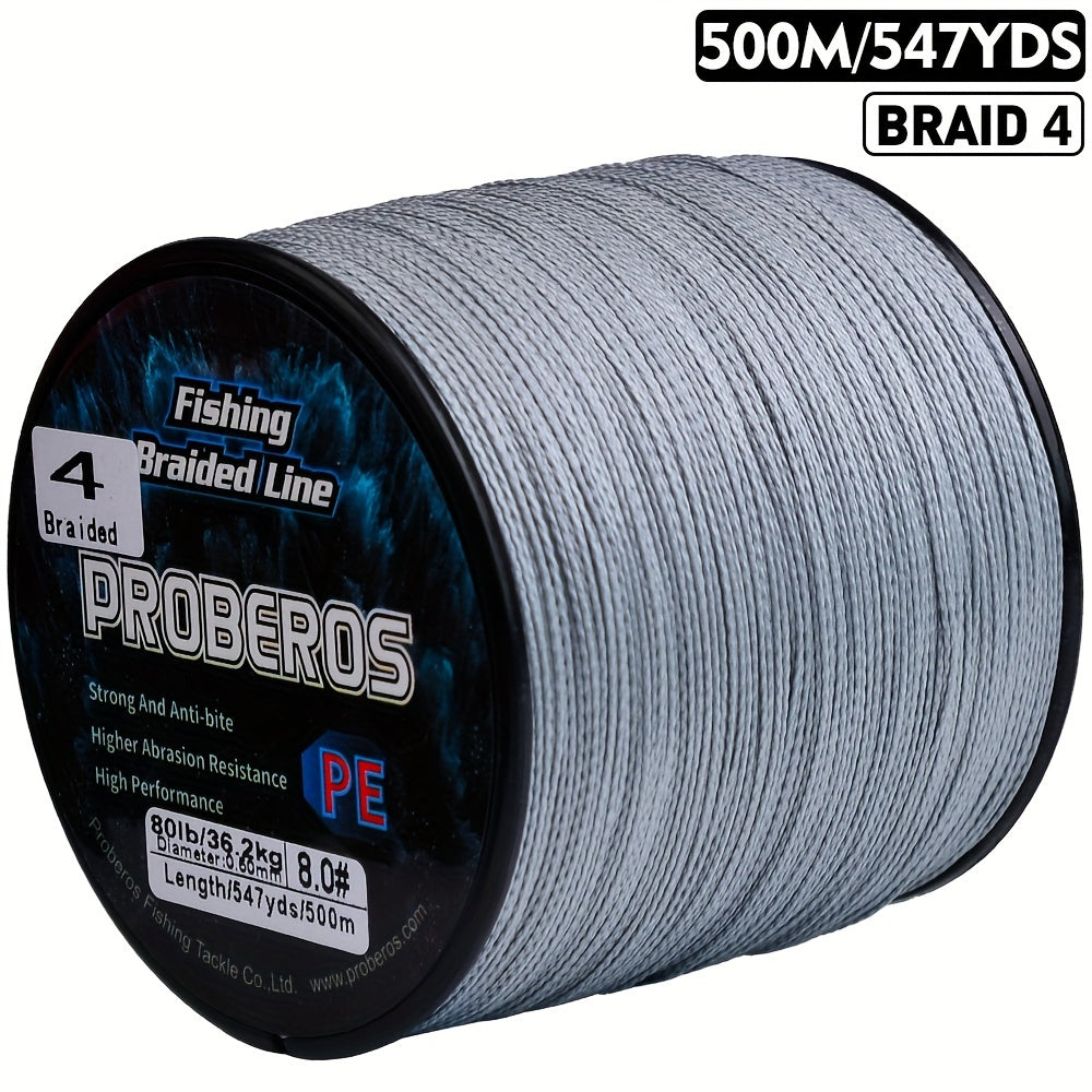 Braided Fishing Line 500M 547 Yards 4 Strand Superline Abrasion Resistant Zero Stretch 6LB-80LB Test Super Strong Multicolor Fishing Line for Saltwater Freshwater