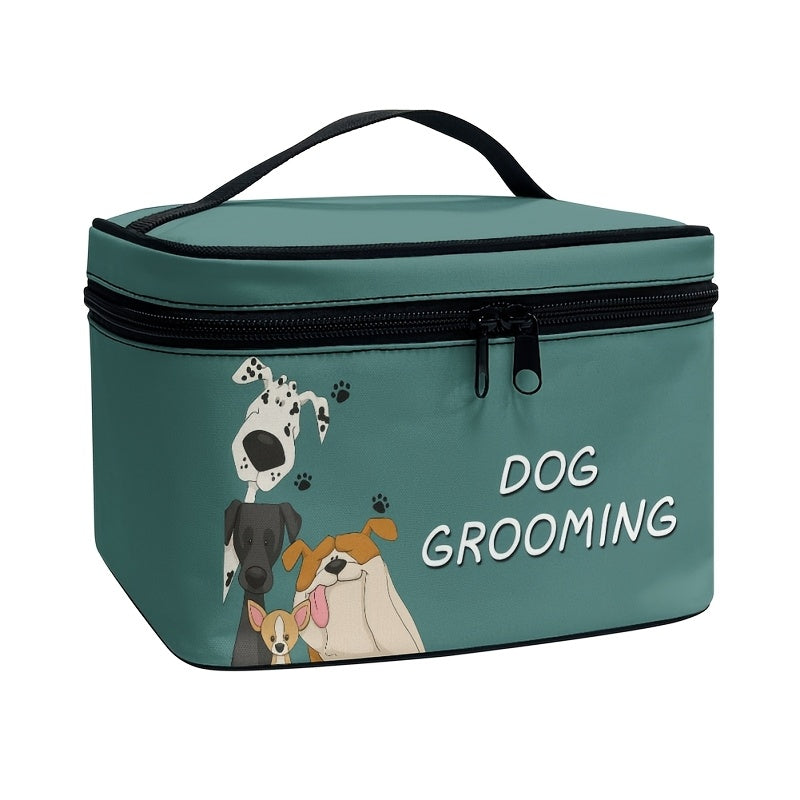 Dog Grooming Organizer Bag with Zipper - Portable Pet Grooming Supplies Storage Case for Home and Travel, Dog-Themed Grooming Tool Holder, Gift for Pet Owners and Dog Groomers, Multiple Colors & Styles