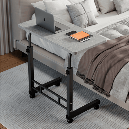Mobile Lift Table Adjustable Height Rolling Laptop Desk Bedside Sofa Side Table for Bedroom Home Office