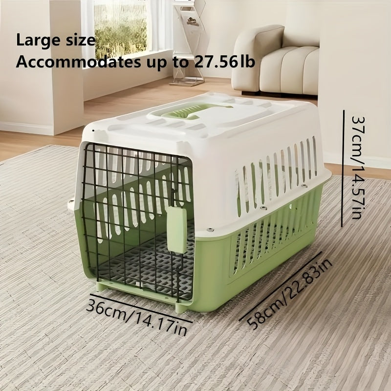 Aviation Certified Pet Carrier Crate for Air Travel - IATA FAA Approved Portable Dog Cat Carrier Box Airline Cabin Approved Breathable Sturdy Easy Assembly Small Animal Travel Crate for Airplane