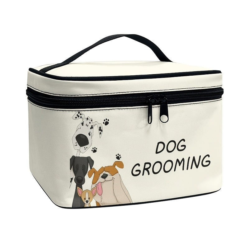 Dog Grooming Organizer Bag with Zipper - Portable Pet Grooming Supplies Storage Case for Home and Travel, Dog-Themed Grooming Tool Holder, Gift for Pet Owners and Dog Groomers, Multiple Colors & Styles