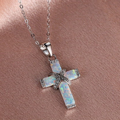 925 Sterling Silver Cross Pendant Necklace for Women – Hypoallergenic Vintage Boho Faith Jewelry, Minimalist CZ Choker Necklace, Elegant Gift for Her Birthday Anniversary Christmas