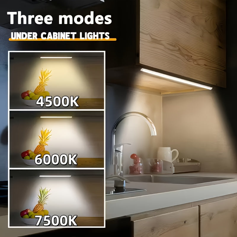 LED Motion Sensor Dimmable Cabinet Light USB-C Rechargeable – Adjustable Color Temperature White & Warm, 3 Modes, Magnetic Mount for Kitchen, Closet, Bedroom, Stairs & Office, 10/20/30cm