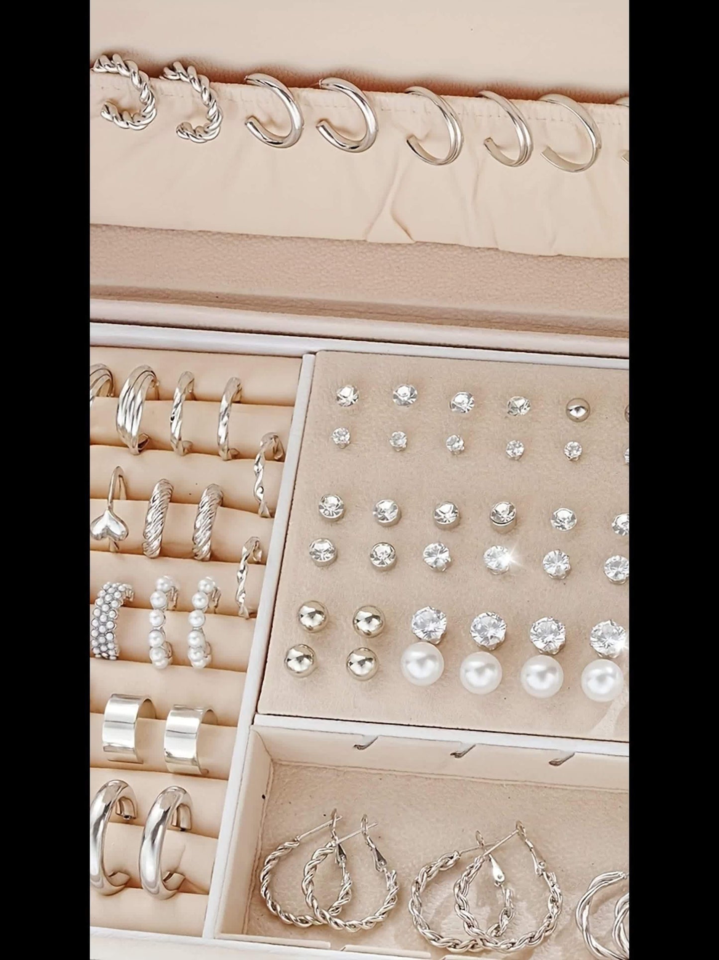 102-Piece Women's Earring Set – Geometric Rhinestone & Twisted Love Loop Styles, Hypoallergenic Stainless Steel Posts, Light Luxury Gift for Daily Wear, Parties & Vacation