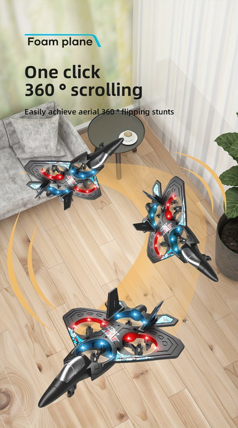 Rechargeable RC Drone for Beginners with Height Hold & Remote Control – Mini Quadcopter Airplane for Kids & Adults, Indoor Outdoor Flying Toy Gift, Black Blue Red