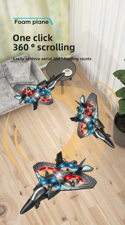 Rechargeable RC Drone for Beginners with Height Hold & Remote Control – Mini Quadcopter Airplane for Kids & Adults, Indoor Outdoor Flying Toy Gift, Black Blue Red