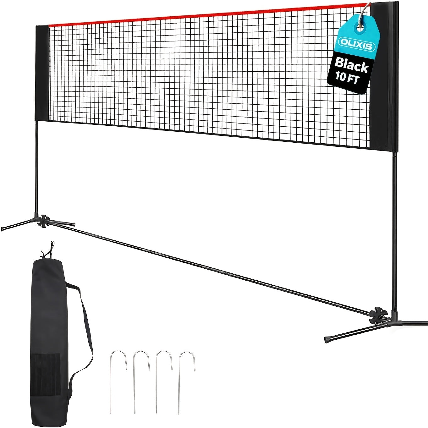 Portable Badminton Volleyball Net Set Adjustable Height & Tension Weather-Resistant with Carry Bag - Professional Grade for Backyard, Pool, Outdoor & Indoor Court Games