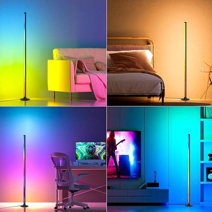 Smart RGBICB LED Floor Lamp with App and Remote Control Mood Atmosphere Lighting Color Changing Corner Lamp for Living Room Bedroom Gaming Office Home Decor Birthday Christmas Gift