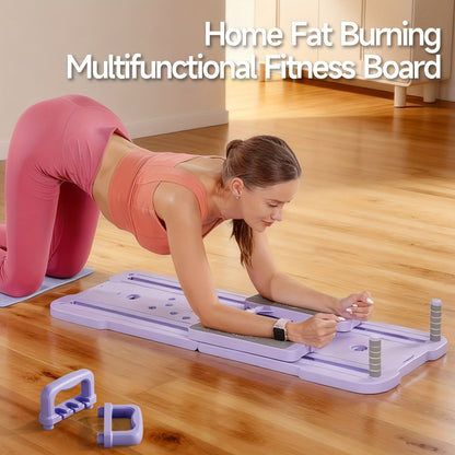 9-in-1 Portable Pilates Reformer Board for Home Gym – Multifunctional Ab Wheel & Push-Up Workout Machine, Full Body Core Trainer, Muscle Toning Exercise Equipment, Ideal Gift for Her & Him