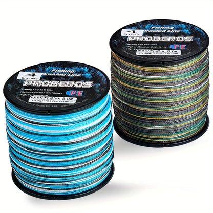 Braided Fishing Line 500M 547 Yards 4 Strand Superline Abrasion Resistant Zero Stretch 6LB-80LB Test Super Strong Multicolor Fishing Line for Saltwater Freshwater