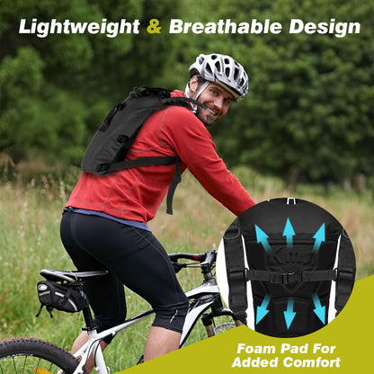 Hydration Pack with 3L Water Bladder Backpack – Lightweight Hiking Water Backpack with Adjustable Reservoir Bag for Men & Women, Running Vest for Hiking, Running, Cycling, Climbing & Camping