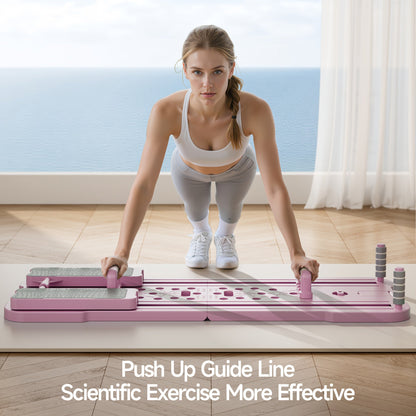 9-in-1 Portable Pilates Reformer Board for Home Gym – Multifunctional Ab Wheel & Push-Up Workout Machine, Full Body Core Trainer, Muscle Toning Exercise Equipment, Ideal Gift for Her & Him