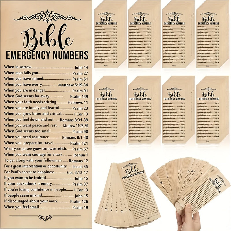 Bible Verse Bookmarks 50 Pack – Inspirational Scripture Brown Paper Bookmarks for Church, Sunday School Supplies, Vacation Bible School, Religious Gifts & Christian Stocking Stuffers