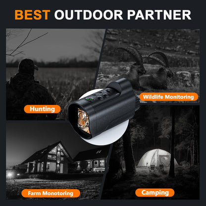 Night Vision Goggles 1080P Monocular 5W Infrared 10X Digital Zoom 2600ft Range 2700mAh Rechargeable Battery 2 Inch HD Display for Hunting Camping Wildlife Observation Security