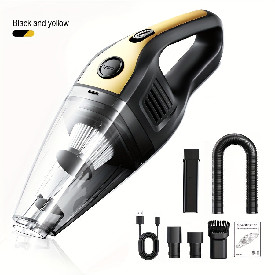 Cordless Handheld Vacuum Cleaner 5000Pa Strong Suction USB Rechargeable Portable Wireless Vacuum for Car Interior, Home, Office & Pet Hair – 40dB Low Noise, 2000mAh Battery, One-Click Dust Empty