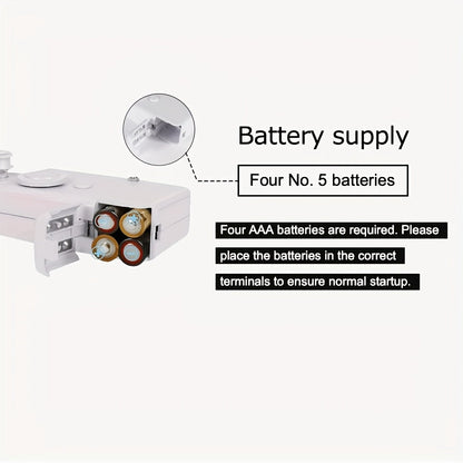 Portable Cordless Mini Sewing Machine with Accessory Kit – Lightweight Handheld Stitching Tool for Beginners Quick Fabric Repairs Hemming and DIY Crafts in White or Black