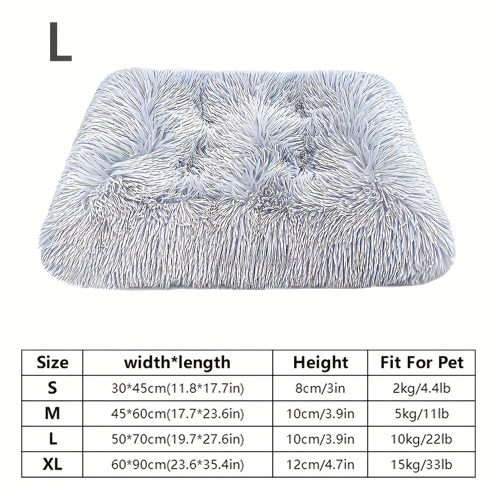 Extra Large Plush Dog Bed & Cat Pad – Thick Warm Polyester Fiber Pet Cushion with Removable Washable Cover, Comfortable Calming Pet Furniture for All Dog Breeds & Cats, Durable Pet Bedding