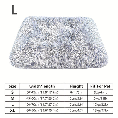 Extra Large Plush Dog Bed & Cat Pad – Thick Warm Polyester Fiber Pet Cushion with Removable Washable Cover, Comfortable Calming Pet Furniture for All Dog Breeds & Cats, Durable Pet Bedding