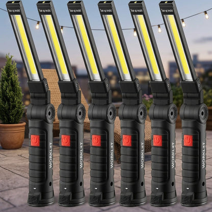 COB LED Rechargeable Work Lights – Portable Hanging Work Lamp with Built-In Battery for Camping, Yard, Party & Vehicle Maintenance, 2/4/6/8/10 Pack Options, Black & Khaki