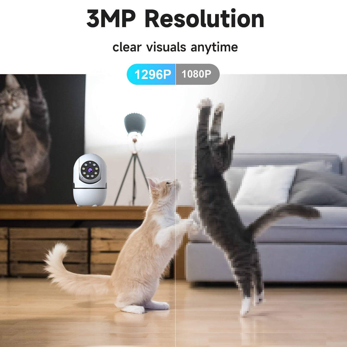 2-Pack Indoor Security Camera 355° Rotation – 2.4G/5G WiFi, Motion Detection, Full-Color Night Vision, Two-Way Audio, Cloud & 256GB TF Card Storage, Alexa Compatible, Baby & Pet Monitor for Home