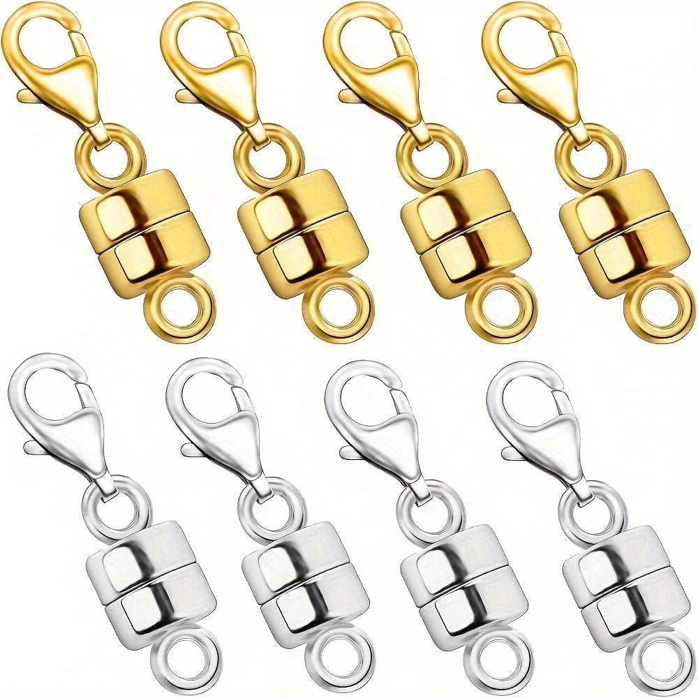 Magnetic Necklace Clasps and Closures with Lobster Clasp – Easy-Connect Magnet Jewelry Clasp Converters for Bracelets, Necklaces & Chains, Arthritis-Friendly Jewelry Fasteners