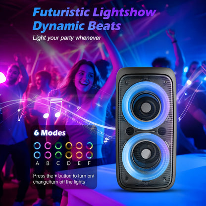 Portable Wireless Karaoke Bluetooth Speaker with Subwoofer - 1200mAh Battery, TF Card & USB Support, Compact High-Power Party Speaker with Microphone Option, Tabletop Mount & Button Control