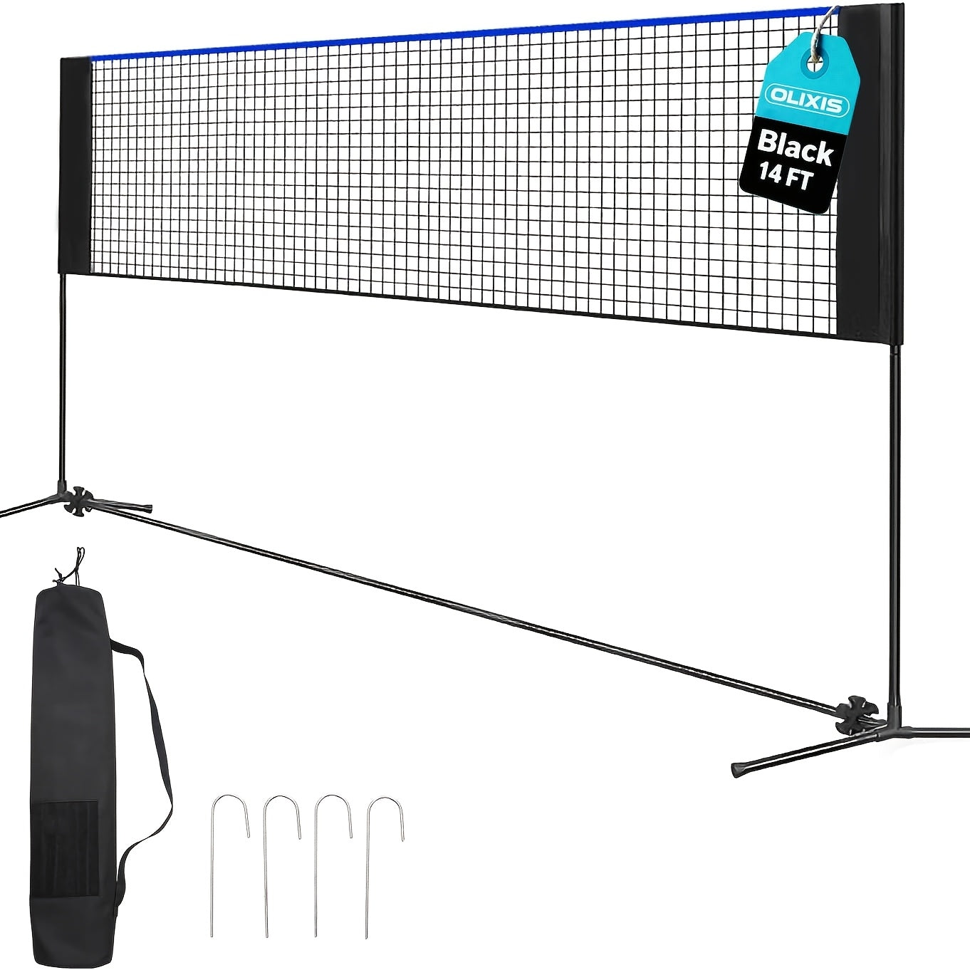 Portable Badminton Volleyball Net Set Adjustable Height & Tension Weather-Resistant with Carry Bag - Professional Grade for Backyard, Pool, Outdoor & Indoor Court Games