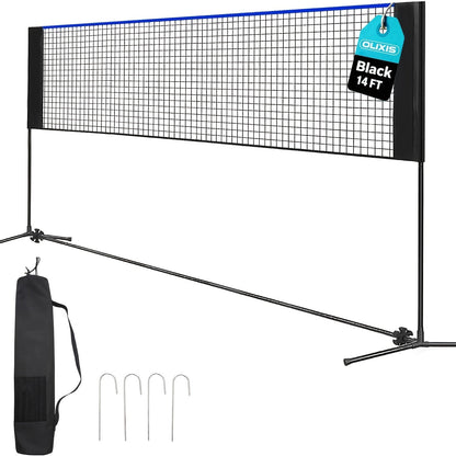 Portable Badminton Volleyball Net Set Adjustable Height & Tension Weather-Resistant with Carry Bag - Professional Grade for Backyard, Pool, Outdoor & Indoor Court Games