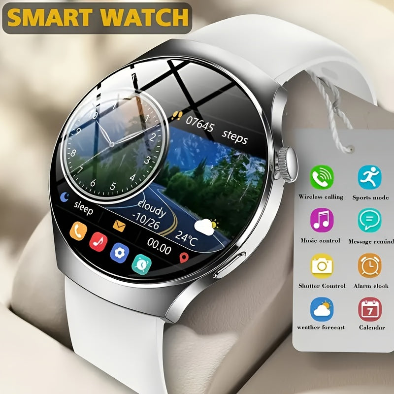 Smartwatch with Call Function & Fitness Tracker for Men & Women – Silicone Strap, Step Counter, Calorie Tracking, Heart Rate Monitor, Multiple Sports Modes, Music Playback & Remote Camera Control