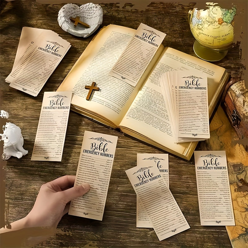 Bible Verse Bookmarks 50 Pack – Inspirational Scripture Brown Paper Bookmarks for Church, Sunday School Supplies, Vacation Bible School, Religious Gifts & Christian Stocking Stuffers