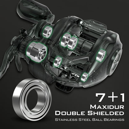 Heavy Duty Fishing Reel High Speed Gear Ratio Aluminum Alloy Saltwater Freshwater Spinning Reel Left Right Hand for Experienced Anglers Big Fish