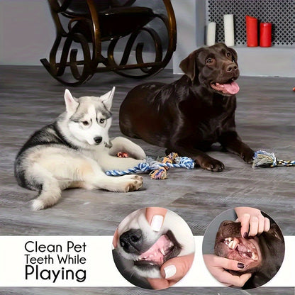 Interactive Dog Toy Set 6 & 12 Pcs – Squeaky Knot Fabric Chew Toys with Cartoon Patterns for All Breed Sizes, Teeth Cleaning & Training Play Set with Squeakers, Knot Toys & Balls, No Battery Needed