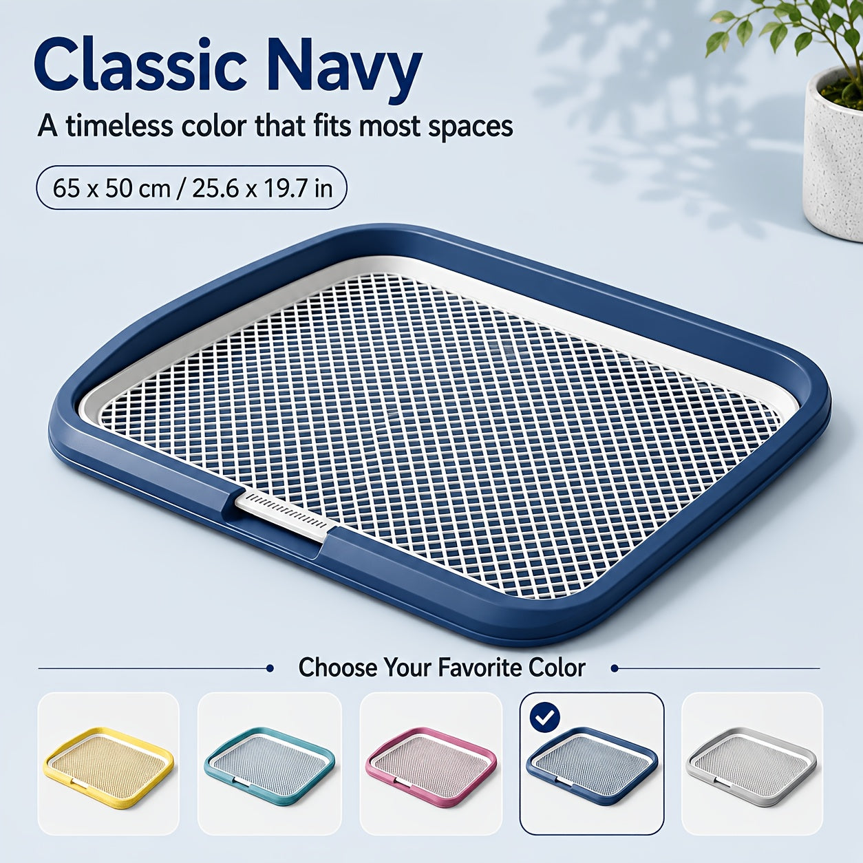 Dog Potty Tray Leak-Proof Indoor Puppy Toilet with Removable Grating, Washable Pee Pad Holder for Apartment Puppy Training, Pet Potty Station for Small Medium Dogs