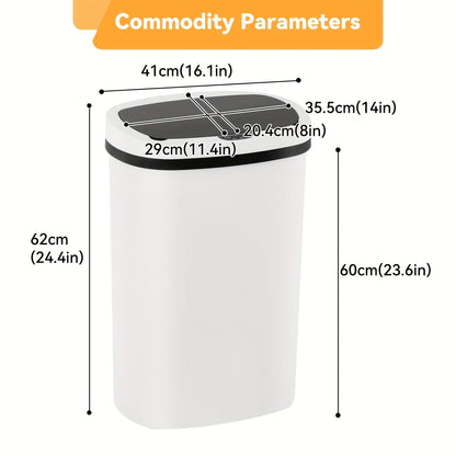 13 Gallon Touchless Trash Can 50L Automatic Motion Sensor Garbage Can Stainless Steel & Plastic for Kitchen Office Bedroom Living Room – 11 Colors