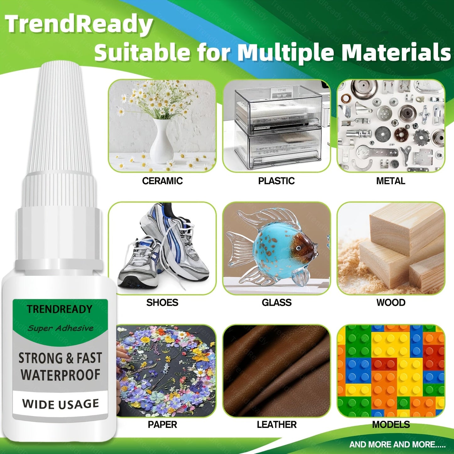 Heavy Duty Super Glue 4-Pack Waterproof Fast Drying Clear Non-Toxic Multi-Purpose Adhesive for Shoes Wood Plastic Metal Leather Ceramic Strong Bond Repair Glue
