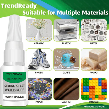 Heavy Duty Super Glue 4-Pack Waterproof Fast Drying Clear Non-Toxic Multi-Purpose Adhesive for Shoes Wood Plastic Metal Leather Ceramic Strong Bond Repair Glue