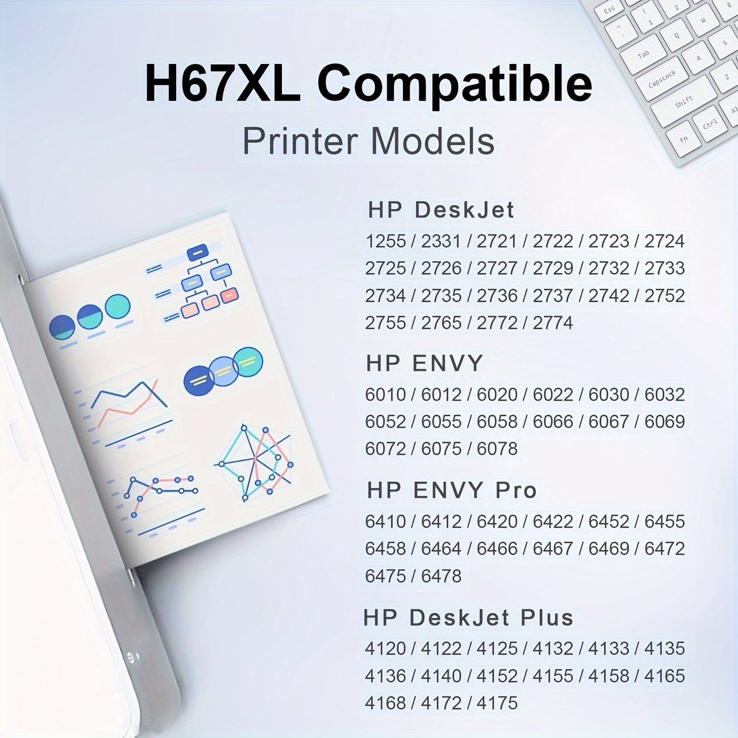 HP 67XL Ink Cartridge Replacement, Remanufactured 67XL Black & Color Ink for HP DeskJet 2732 2755 2752 2742, ENVY 6052 6055 6058 6075 Printer – High Yield, More Pages Per Cartridge