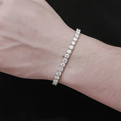 925 Sterling Silver Moissanite Tennis Bracelet 5mm 0.5 Carat Sparkling Luxury Jewelry Gift for Wedding Anniversary Birthday 4 Sizes