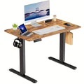 63 Inch Electric Standing Desk – Height Adjustable Sit-Stand PC Workstation with Wood Desktop, Home Office, Bedroom & Gaming Room Computer Work Table for Small Spaces