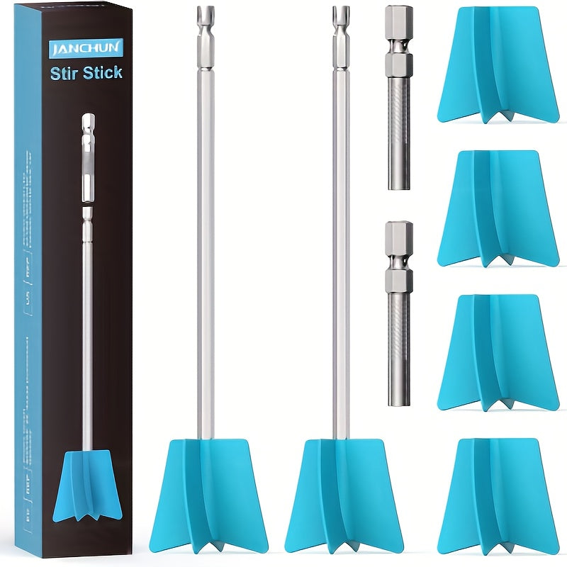 Resin Stirring Paddles 6 Pcs Reusable Epoxy Mixer Drill Attachment Multi-Size DIY Resin Casting Supplies