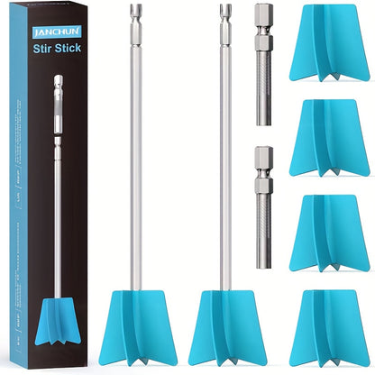 Resin Stirring Paddles 6 Pcs Reusable Epoxy Mixer Drill Attachment Multi-Size DIY Resin Casting Supplies