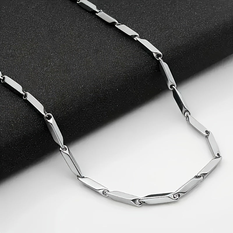 8pcs Men's Stainless Steel Necklace Set – Cuban Chain & Twisted Chain Hip Hop Street Style, Durable Fashion Chains for Men, Perfect Gift for Boyfriend, Son, Father's Day & Birthday