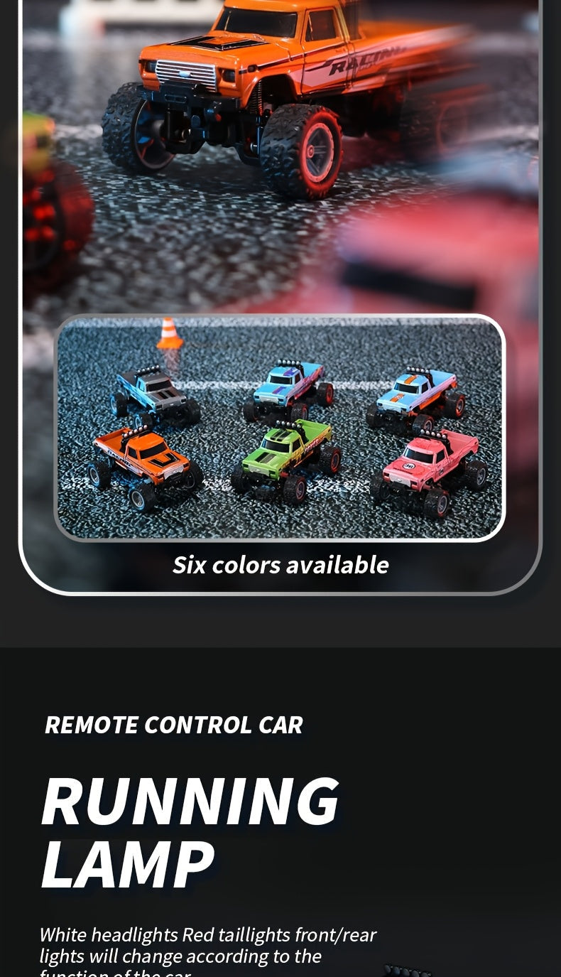 1:64 Alloy Mini Remote Control Off-Road Truck with Shock Absorbers Die-Cast RC Car Toy Gift for Boys Kids Birthday Christmas Halloween Dark Gray Teal Green Sky Blue Mixed