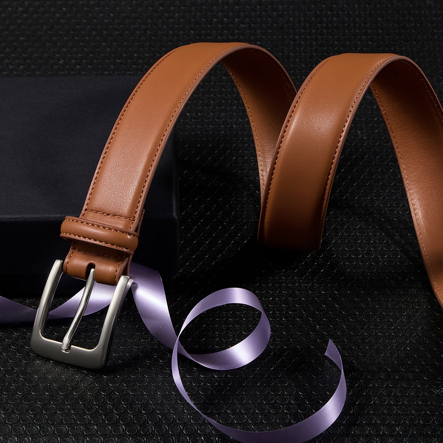 2 Pack Men's Genuine Leather Belt Set with Zinc Alloy Buckle – 1 3/8 Inch Wide Dress Casual Golf Jeans Belt for Men, Sizes 30-50, Great Gift for Him