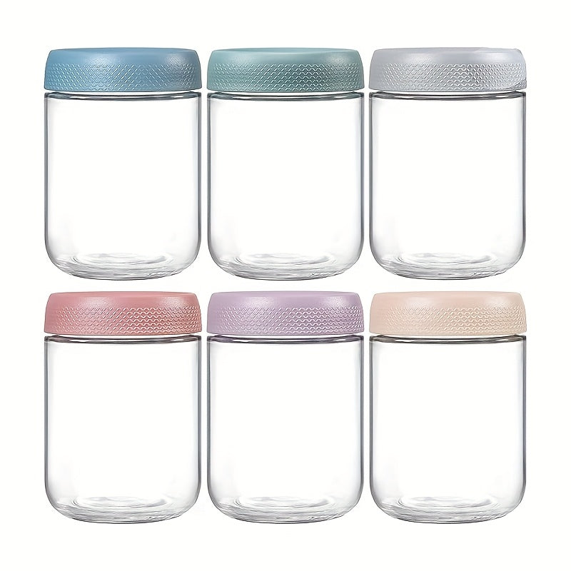 6-Pack 16oz Wide Mouth Glass Mason Jars with Airtight Lids – Overnight Oats Containers, Meal Prep Food Storage Jars for Yogurt, Salad, Snacks, Spice, Sugar, Pantry – BPA-Free Kitchen Organizer Set